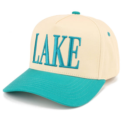 C.C LAKE Letter Embroidered Two Tone Trucker Hat