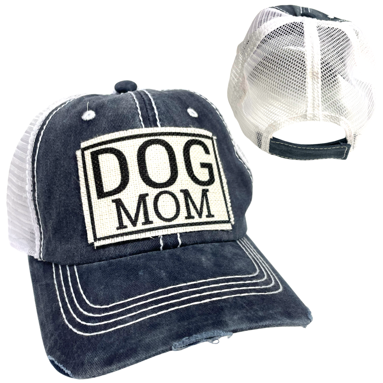 DOG MOM BALL CAP | WOMAN'S HAT | DISTRESSED