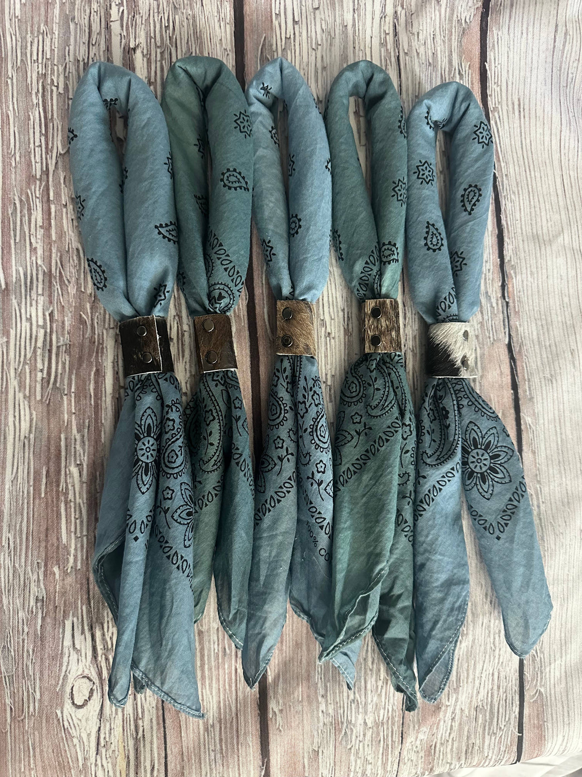 Teal Hues Hand Dyed Bandanas  (slides sold separately)