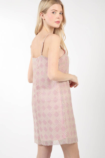 VD33900-Checkered Printed Summer Mini Dress