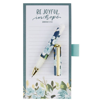 Magnetic Shopping List w/pen Be Joyful in Hope Rom 12:12