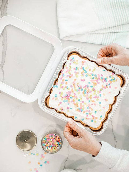 Fancy Panz Square Set - 8x8 Pan Frame w/ Lid & Serving Spoon - White
