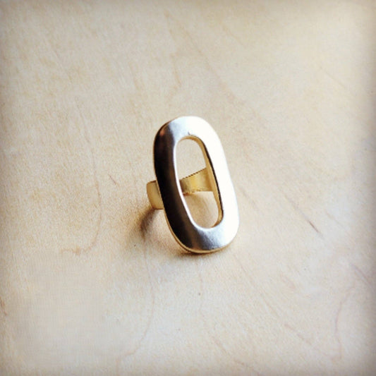 Matte Gold Electroplate Oval Ring