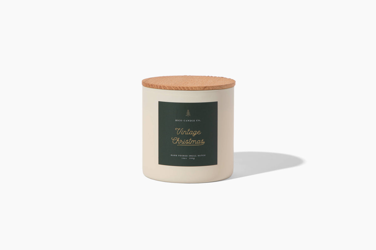 Vintage Christmas Soy Candle 14 oz | Pine, Orange, Clove