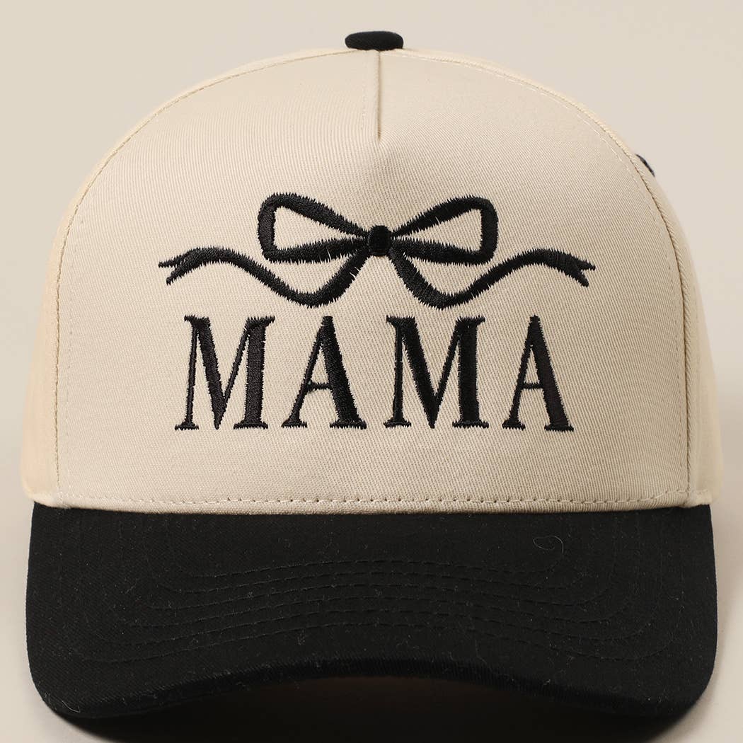 MAMA Ribbon Embroidered Two-Tone Trucker Hat