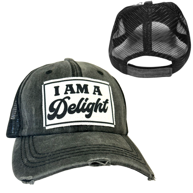 I AM A DELIGHT | DISTRESSED | UNISEX HAT
