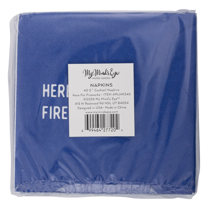 Here For Fireworks Paper Cocktail Napkin