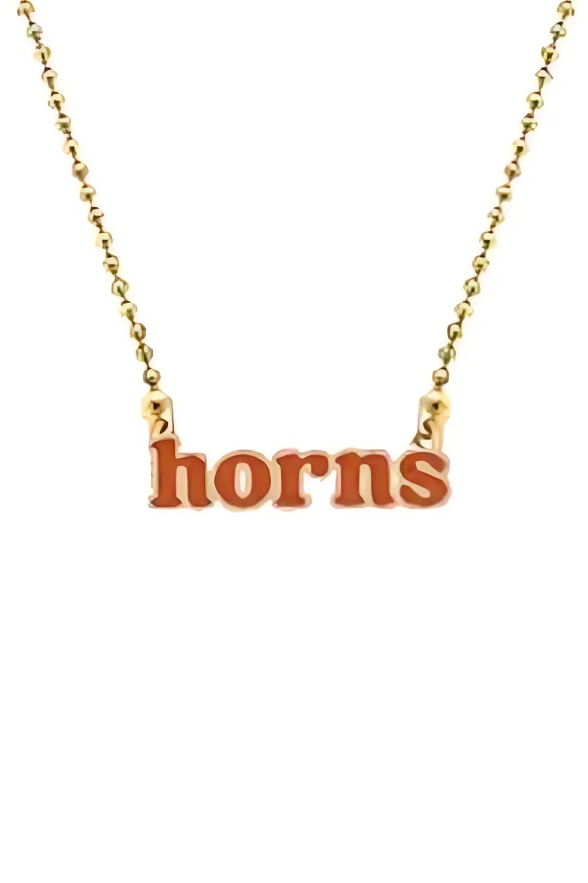 Texas Longhorns Slogan Necklace in Burnt Orange/Shiny Gold