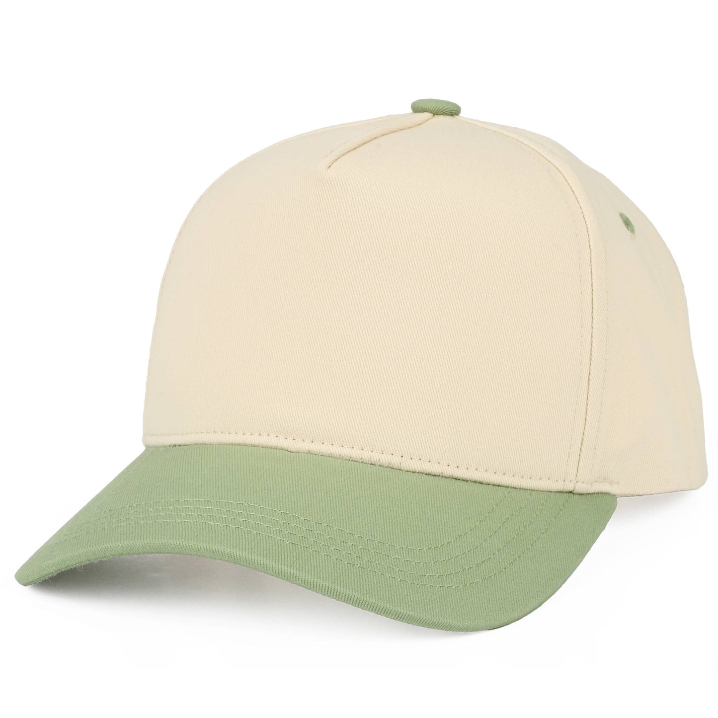 C.C Two Tone Cotton Criss-Cross Back Ponytail Trucker Hat