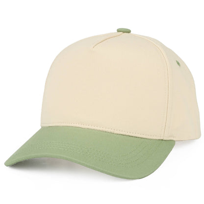 C.C Two Tone Cotton Criss-Cross Back Ponytail Trucker Hat