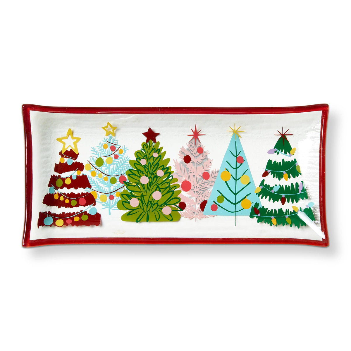 Groovy Trees Glass Trinket Tray Multi