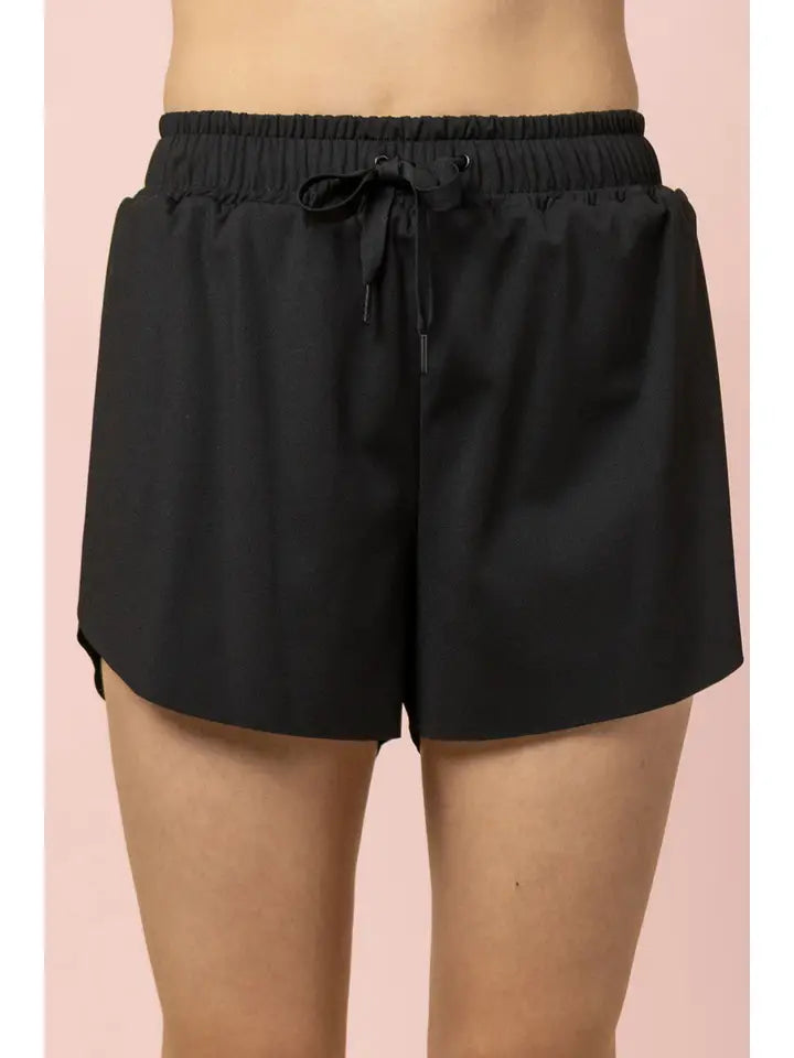 Side Overlap Activewear Shorts W/ Shorts Lining