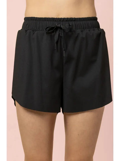 Side Overlap Activewear Shorts W/ Shorts Lining
