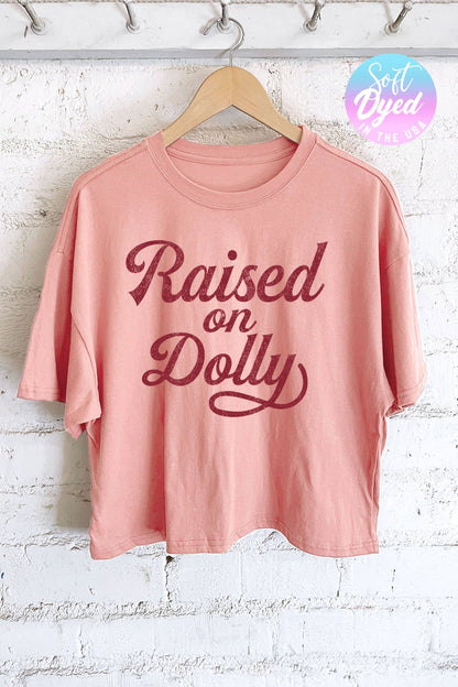 RAISED ON GRAPHIC LONG CROP TOP