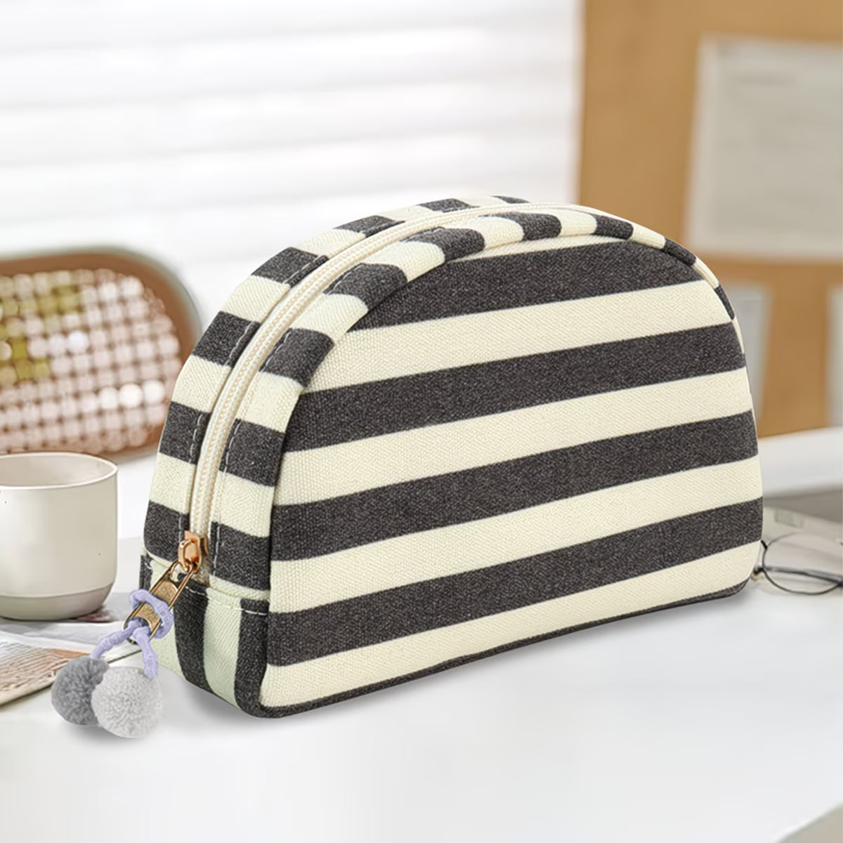 Striped Cosmetic Bags