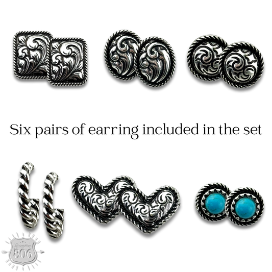 Western tooled look earrings