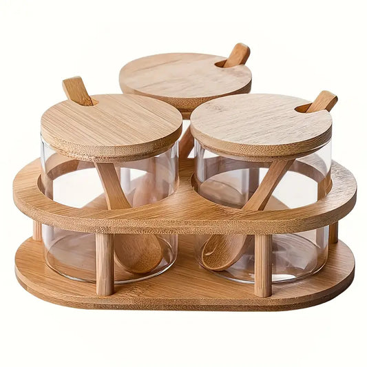 Trio Glass Spice Condiment Set