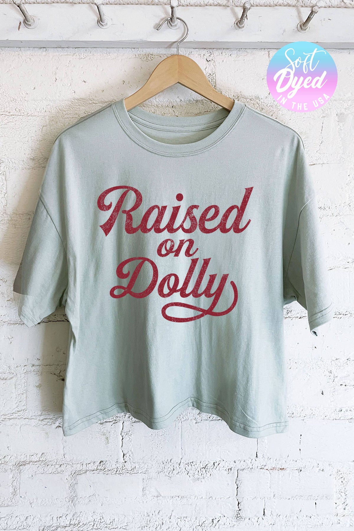 RAISED ON GRAPHIC LONG CROP TOP