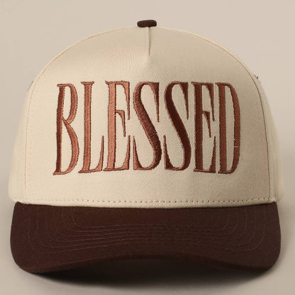 BLESSED Lettering Embroidery Baseball Cap
