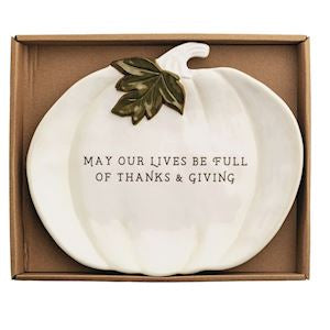 White Pumpkin Sentiment Plate