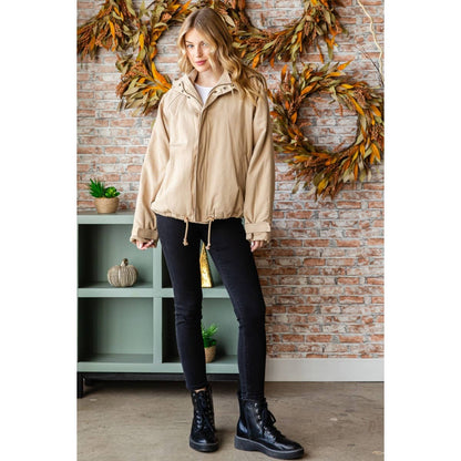 Solid Zip Up Hoodie Jacket