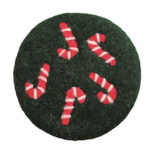 CANDY CANE FELTED TRIVET