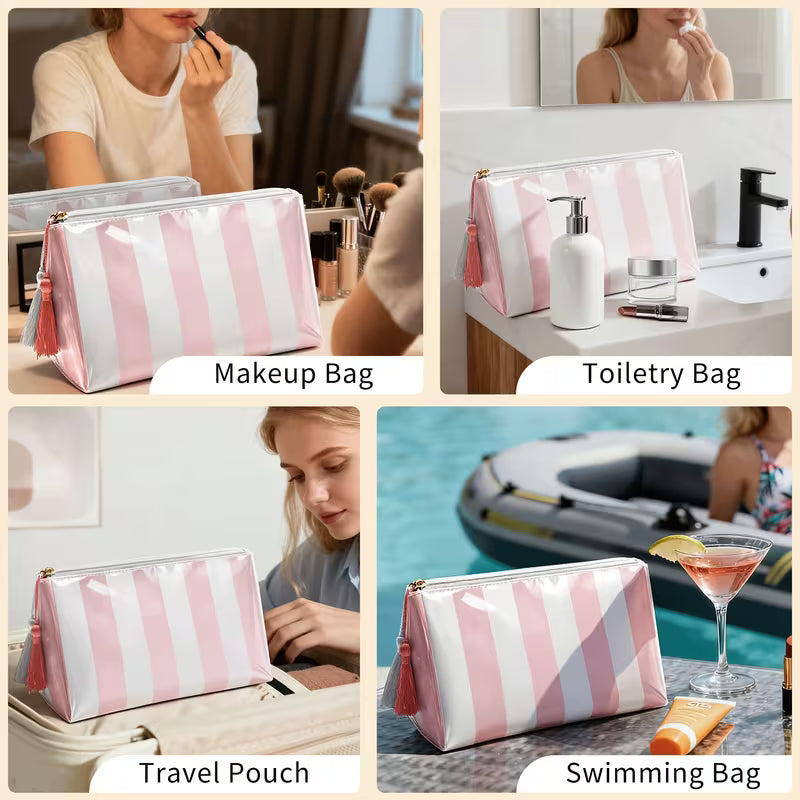 Striped Make-up Bag