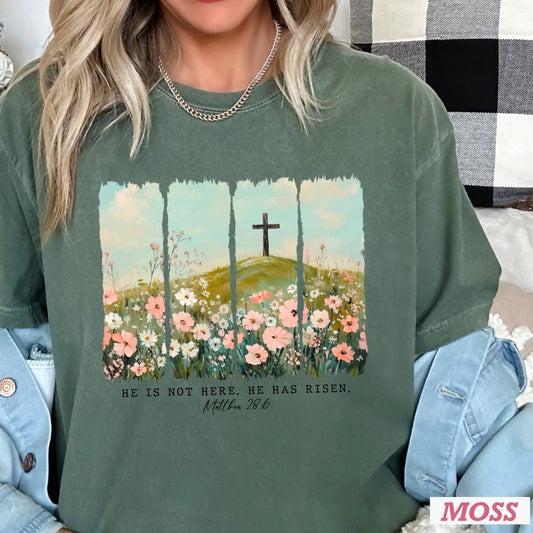 He Has Risen  | Easter Graphic Shirt | Comfort Colors 