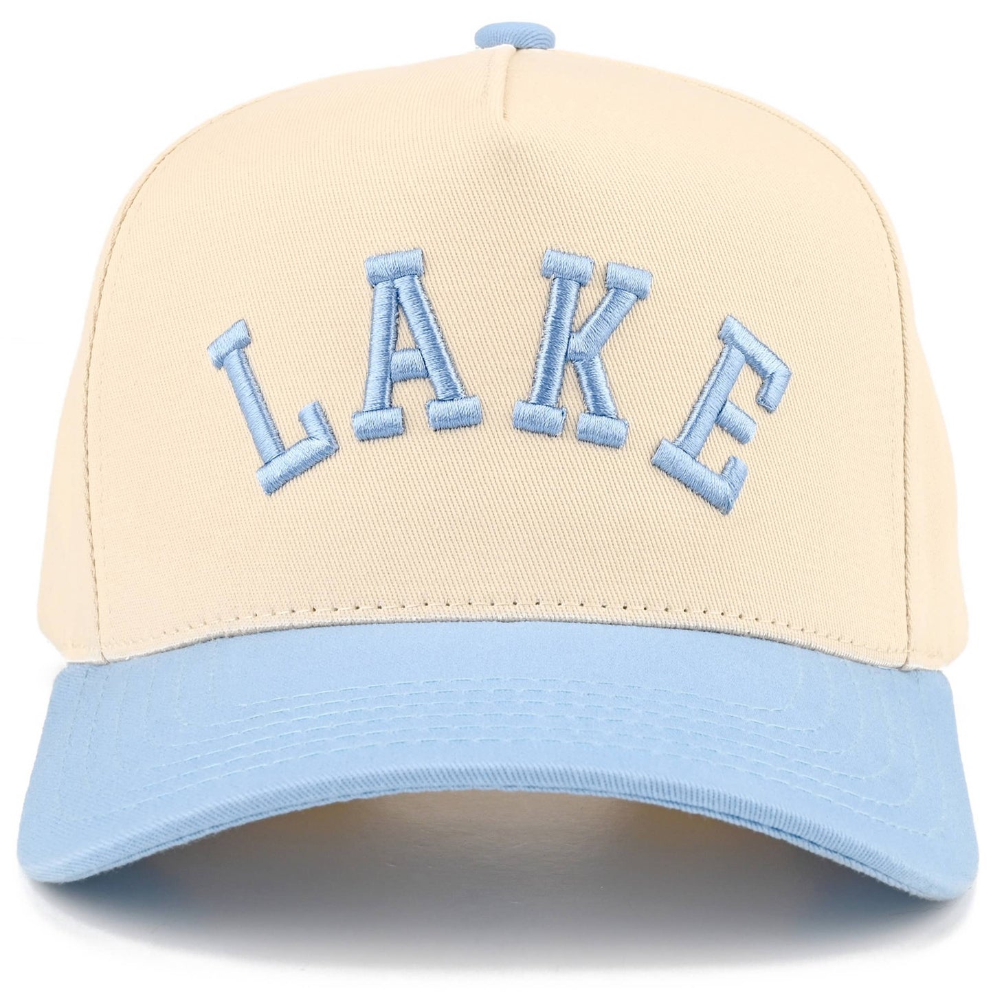 C.C LAKE Letter Embroidered Two Tone Trucker Hat