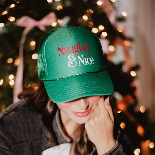 Naughty & Nice Christmas Foam Trucker Hat