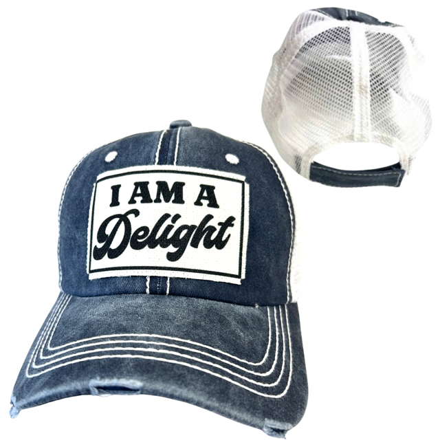 I AM A DELIGHT | DISTRESSED | UNISEX HAT