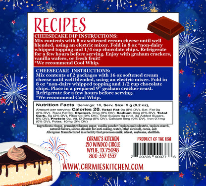 Freedom Fudge Cheesecake Dip Mix - Americana Collection