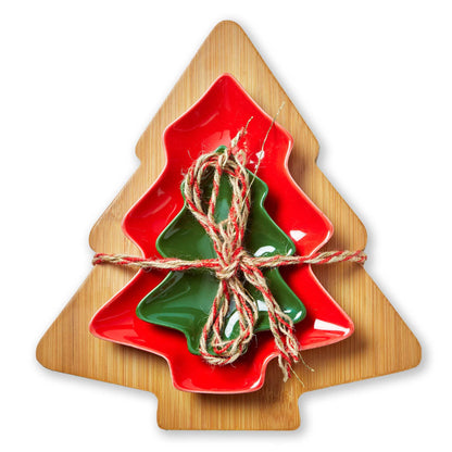 Christmas Tree Board & Dish Set Of 3