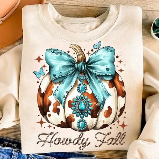 Turquoise Pumpkin - Sweatshirt - Cream