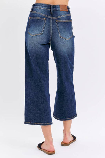 Mid-Rise Tummy Control Crop Wide Judy blue