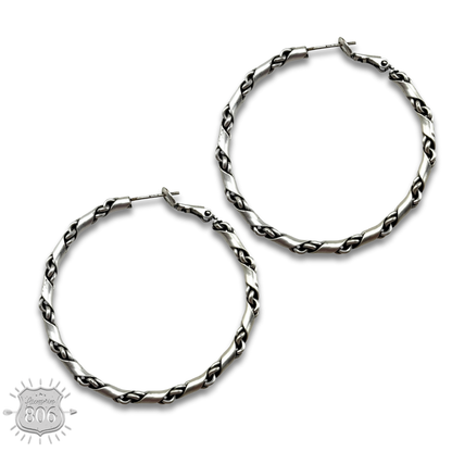 Chain twist wrap hoop earring