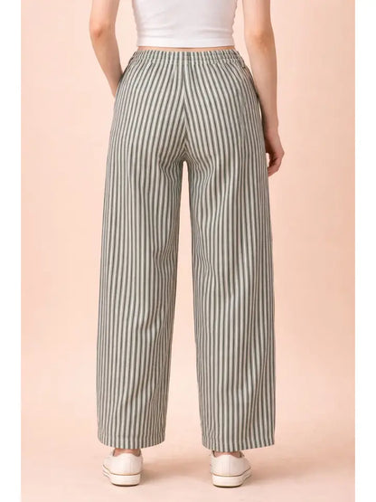 Striped Barrel Denim Pants