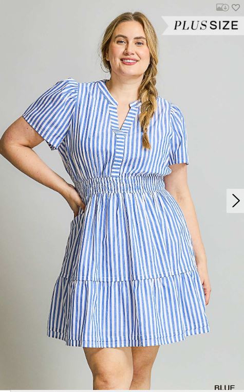 Striped Smocked Waist Mini Dress
