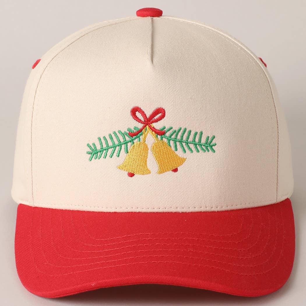Christmas Jingle Bell Embroidery Baseball Cap