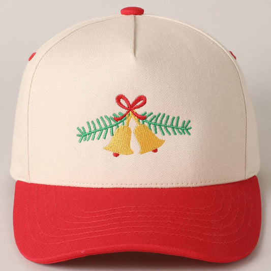 Christmas Jingle Bell Embroidery Baseball Cap