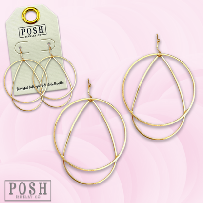 Teardrop over circle earring