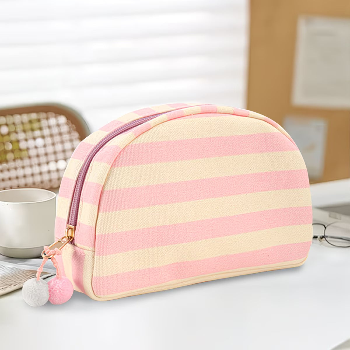 Striped Cosmetic Bags