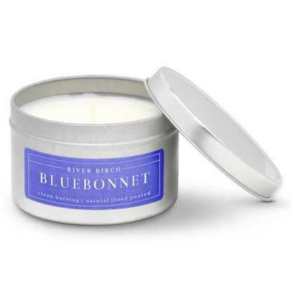 8oz Bluebonnet - Soy Candle - Silver Tin - Neutral
