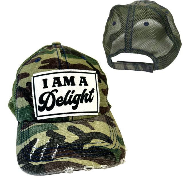 I AM A DELIGHT | DISTRESSED | UNISEX HAT