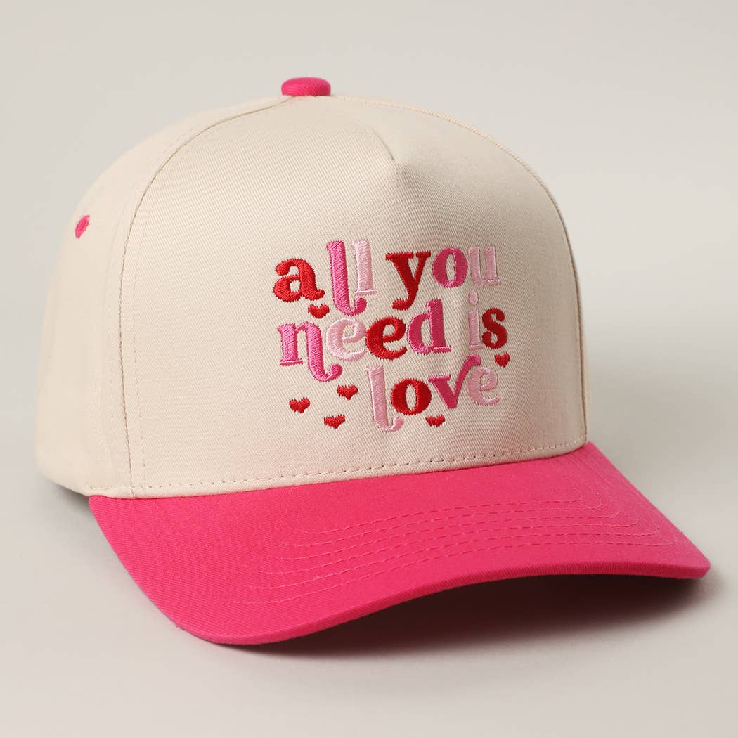 All You Need is Love Embroidery Two-Tone Trucker Hat
