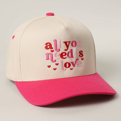 All You Need is Love Embroidery Two-Tone Trucker Hat