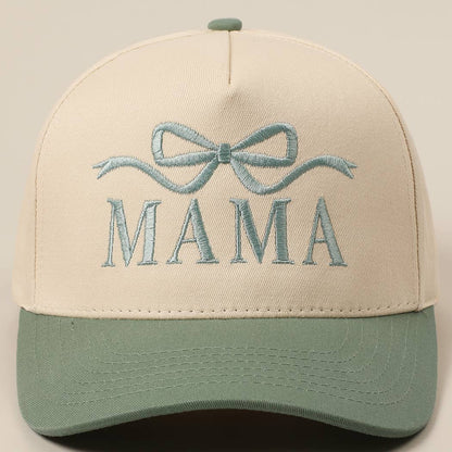MAMA Ribbon Embroidered Two-Tone Trucker Hat