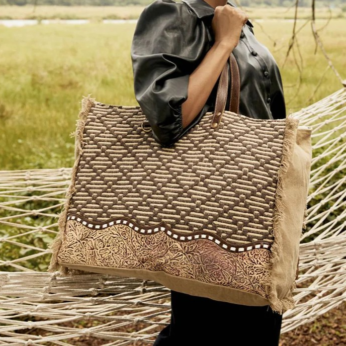 Embossed Leather Travel, Overnight Myra Weekender Bag
