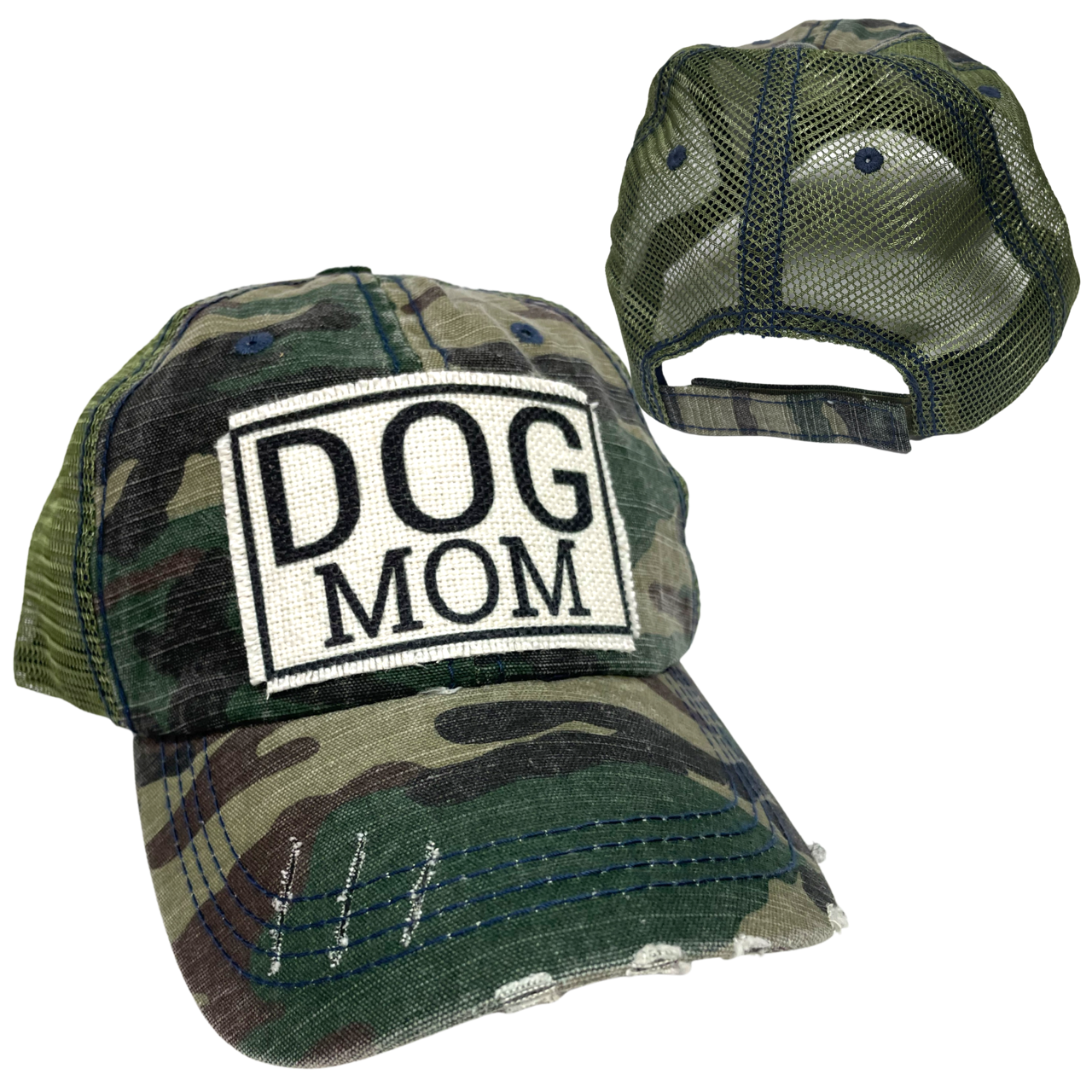 DOG MOM BALL CAP | WOMAN'S HAT | DISTRESSED