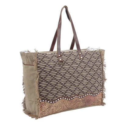Embossed Leather Travel, Overnight Myra Weekender Bag